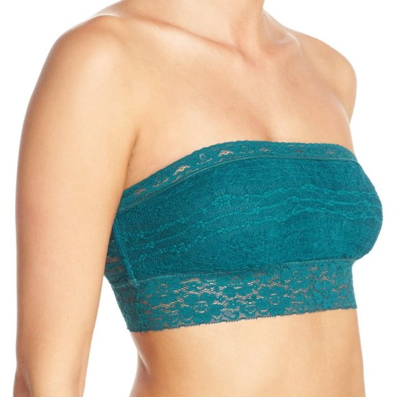 46. 🆕️ Free People Scalloped Lace Trim Bandeau Bra - Picture 1 of 8